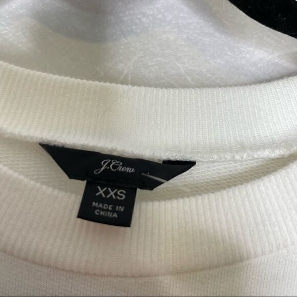 J. Crew Heart Appliqué Crew Neck White Sweatshirt XXS - Picture 5 of 6